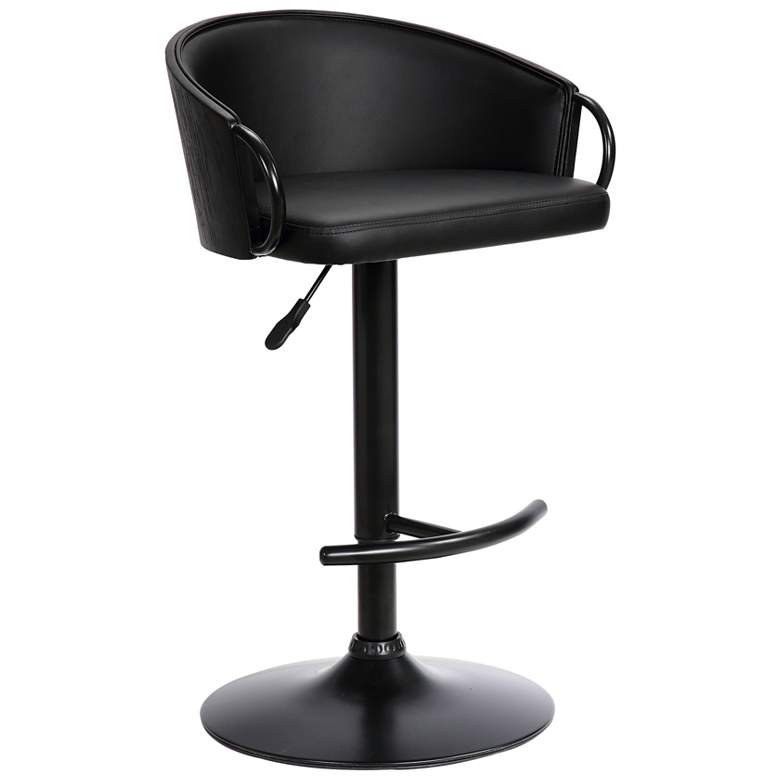 Image 1 Montego Adjustable Swivel Barstool in Black Powder Coated Finish, Black