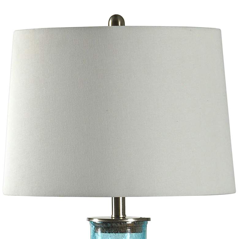 Image 3 Montego Bay 30 1/4" Blue Glass Table Lamp with Off-White Fabric Shade more views