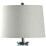 Montego Bay 30 1/4" Blue Glass Table Lamp with Off-White Fabric Shade