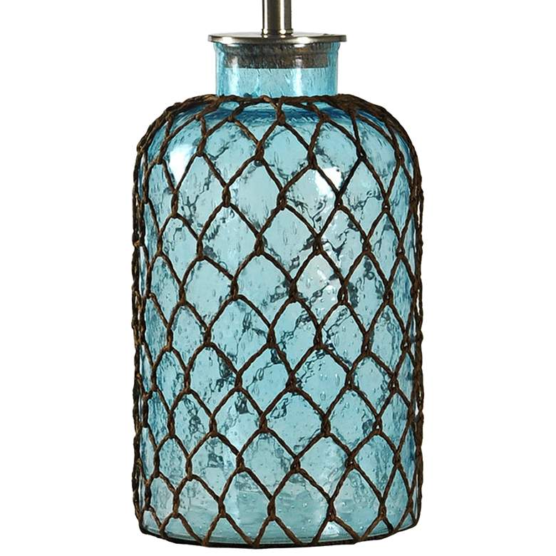 Image 4 Montego Bay 30 1/4" Blue Glass Table Lamp with Off-White Fabric Shade more views