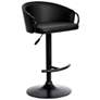 1_Montego Black Faux Leather Adjustable Swivel Bar Stool