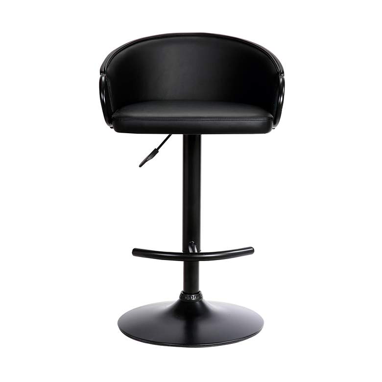 Image 2 Montego Black Faux Leather Adjustable Swivel Bar Stool more views