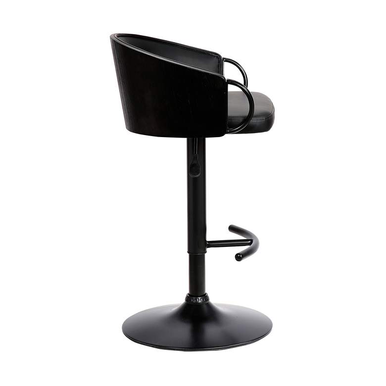 Image 3 Montego Black Faux Leather Adjustable Swivel Bar Stool more views