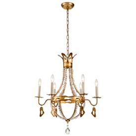 Image1 of Monteleone 25 1/2" Wide Antique Gold 6-Light Chandelier