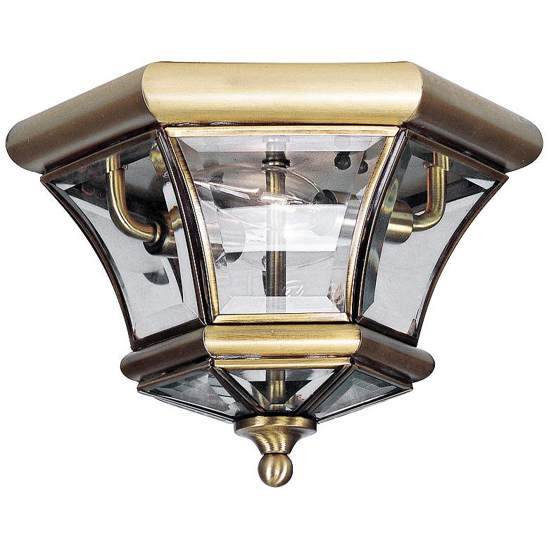 Image 1 Monterey 10 1/2" Wide Brass Outdoor Ceiling Light