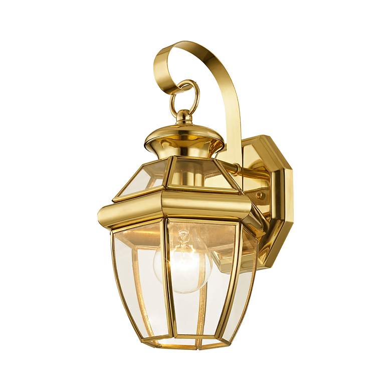 Image 5 Monterey 12.5-in H Polished Brass Medium Base (E-26) Outdoor Wall Light more views