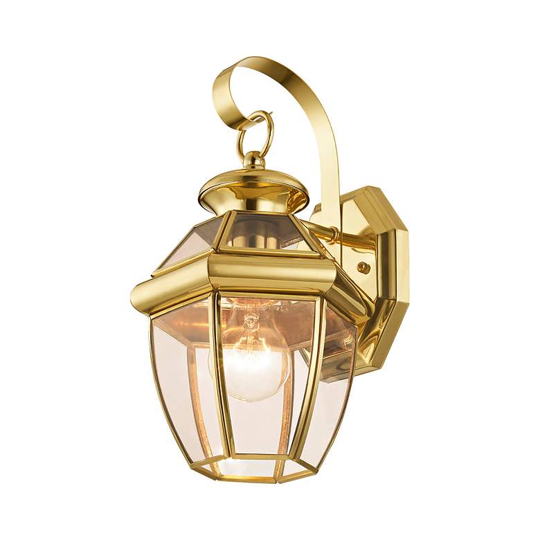 Image 6 Monterey 12.5-in H Polished Brass Medium Base (E-26) Outdoor Wall Light more views