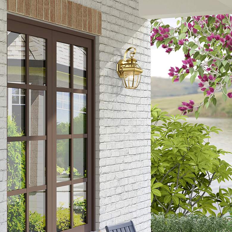 Image 7 Monterey 12.5-in H Polished Brass Medium Base (E-26) Outdoor Wall Light more views