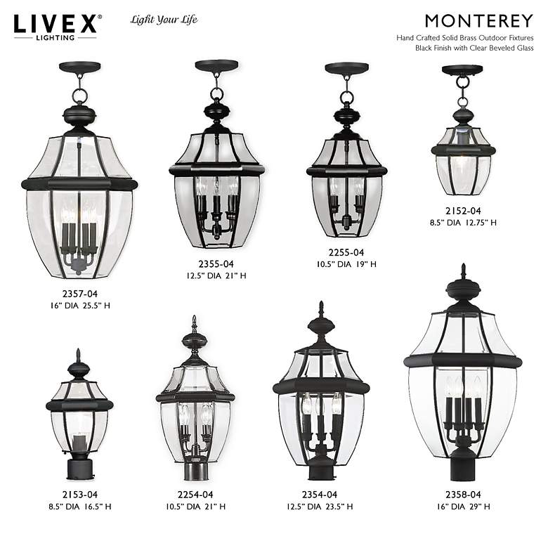 Image 7 Monterey 12.75-in Black Outdoor Pendant Light more views