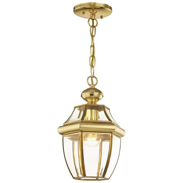 Image 1 Monterey 12.75-in Polished Brass Outdoor Pendant Light