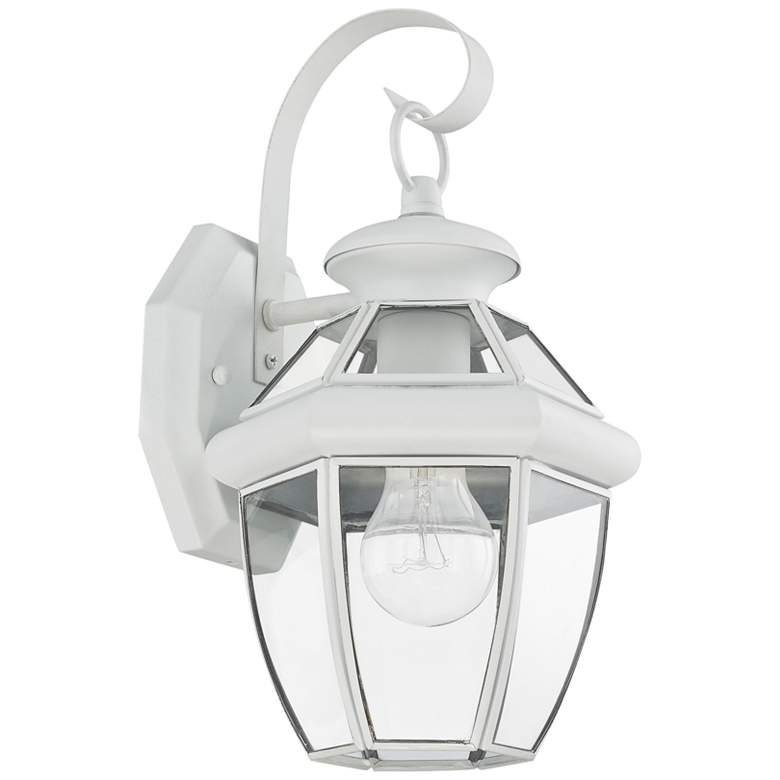 Image 1 Monterey 12 1/2 inchH White Downward Lantern Outdoor Wall Light