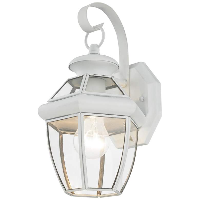 Image 4 Monterey 12 1/2"H White Downward Lantern Outdoor Wall Light more views