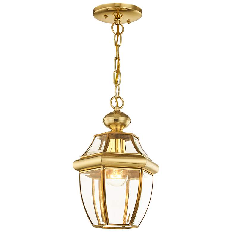 Image 2 Monterey 12 3/4" High Polished Brass Outdoor Hanging Light