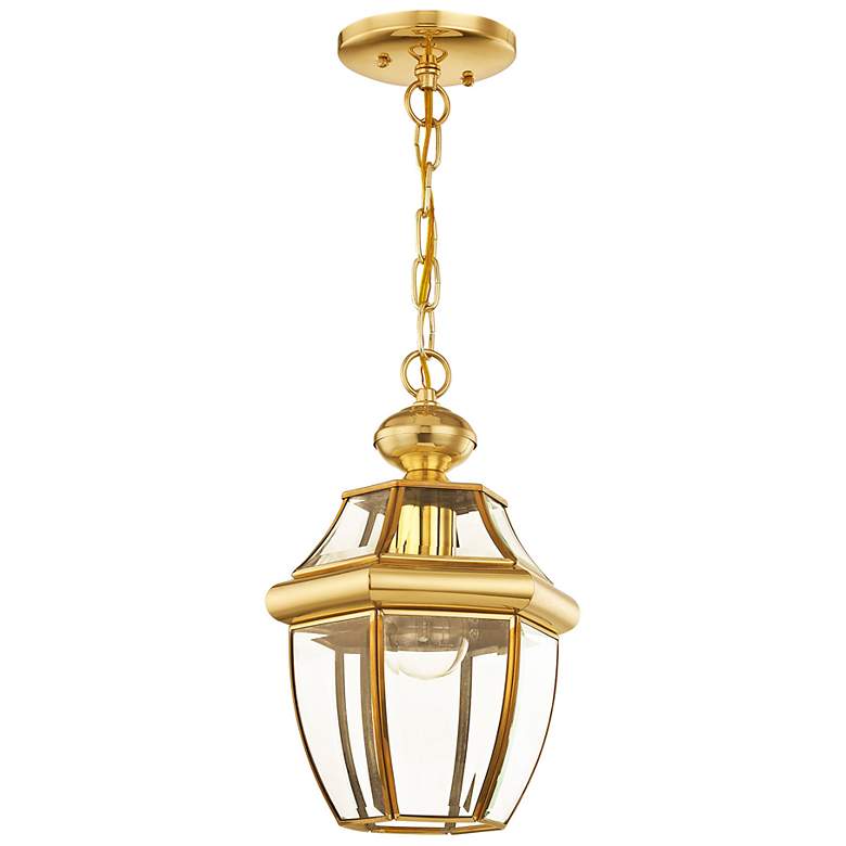 Image 4 Monterey 12 3/4" High Polished Brass Outdoor Hanging Light more views