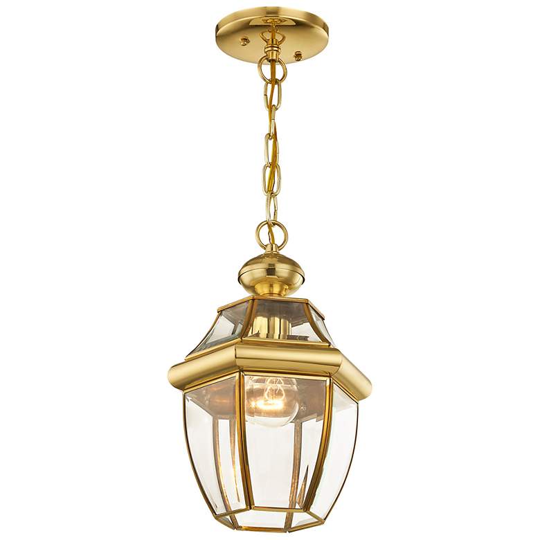 Image 6 Monterey 12 3/4" High Polished Brass Outdoor Hanging Light more views
