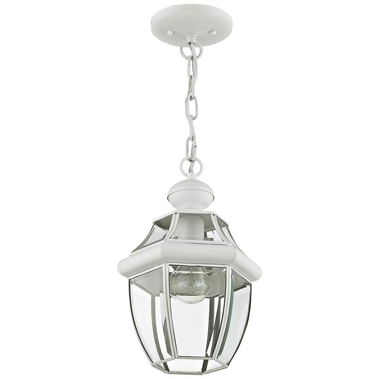Image 1 Monterey 12 3/4" High White Lantern Outdoor Hanging Light