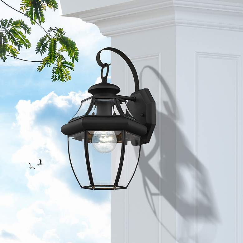 Image 3 Monterey 13-in H Black Medium Base (E-26) Outdoor Wall Light more views