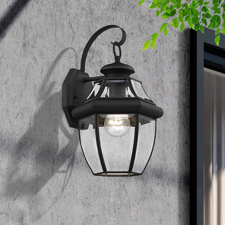 Image 7 Monterey 13-in H Black Medium Base (E-26) Outdoor Wall Light more views