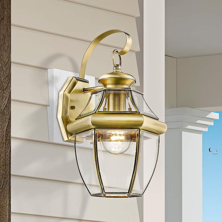 Image 1 Monterey 13" High Antique Brass Outdoor Wall Light