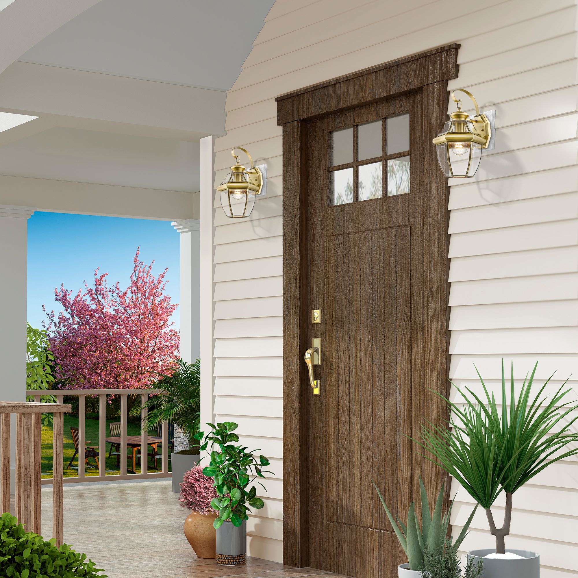 Monterey 13" High Antique Brass Outdoor Wall Light