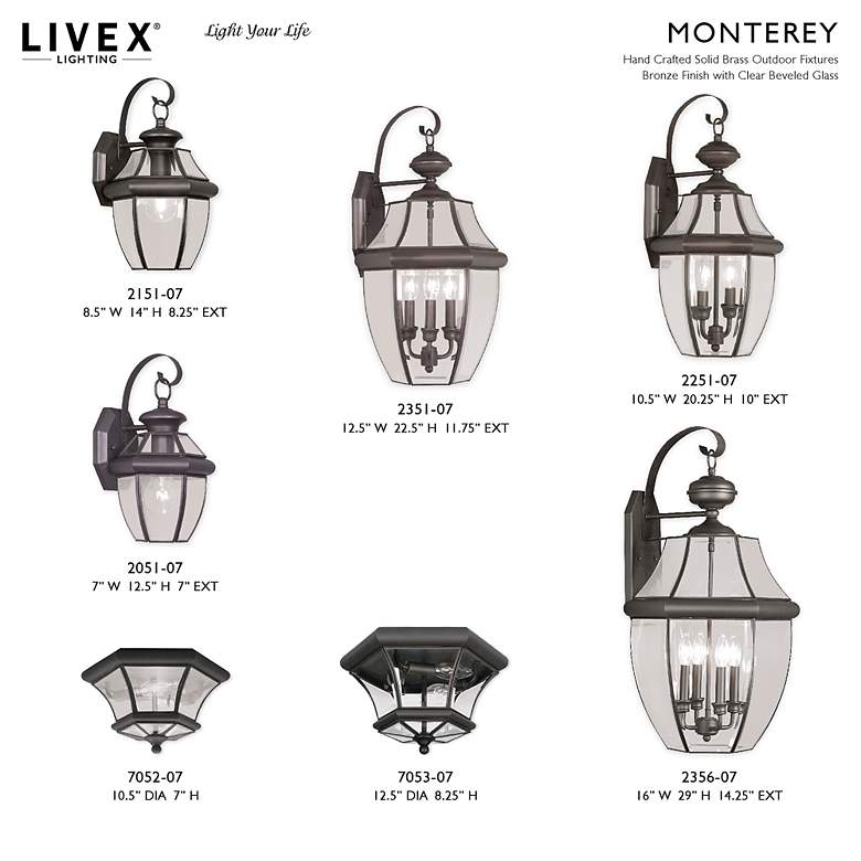 Image 7 Monterey 13" High Bronze Outdoor Wall Light more views