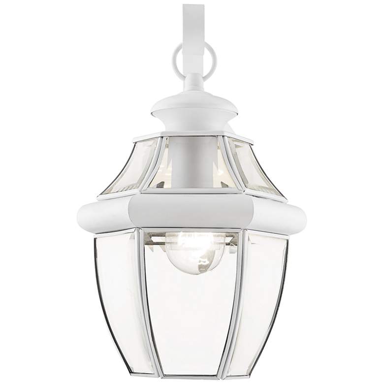 Image 4 Monterey 13 inch High White Downward Lantern Outdoor Wall Light more views