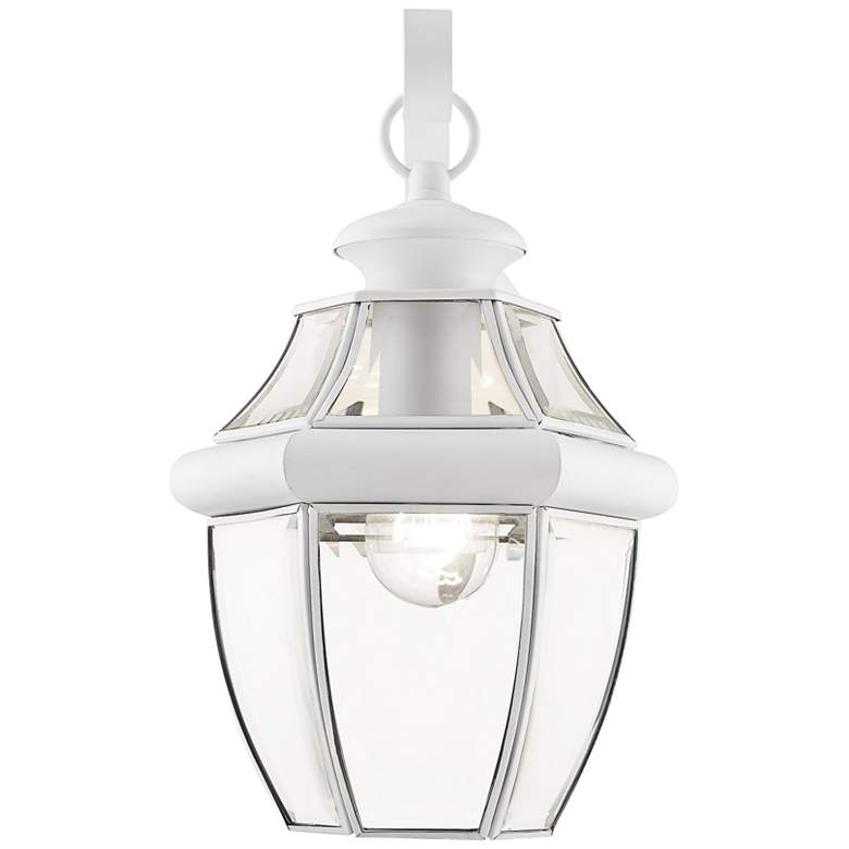 Image 4 Monterey 13" High White Downward Lantern Outdoor Wall Light more views