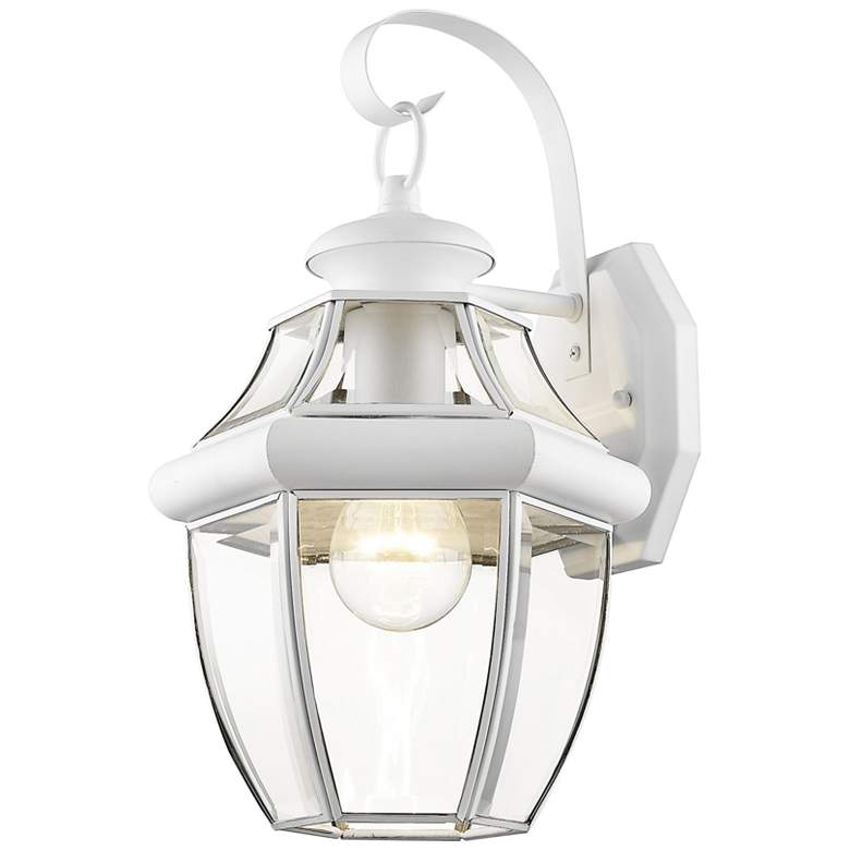 Image 5 Monterey 13 inch High White Downward Lantern Outdoor Wall Light more views