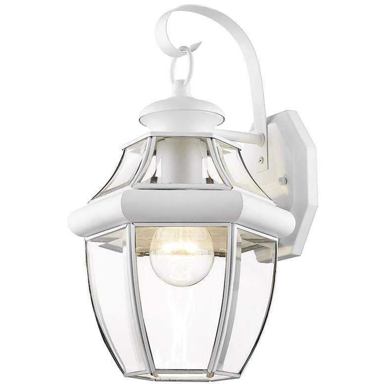 Image 5 Monterey 13" High White Downward Lantern Outdoor Wall Light more views