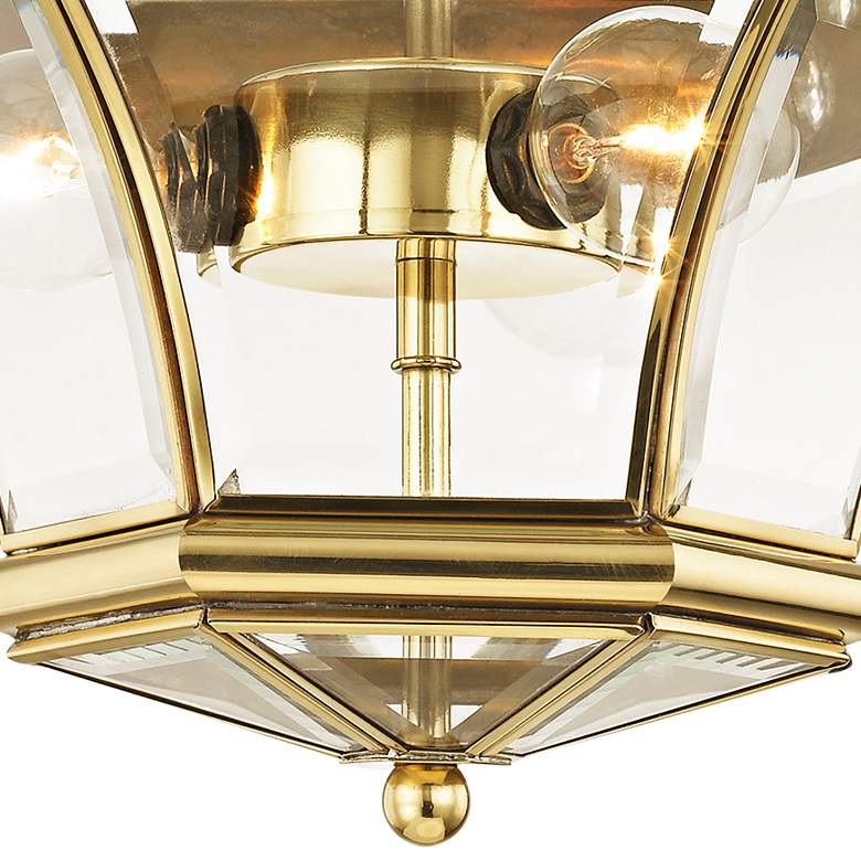 Image 4 Monterey 13" Wide Polished Brass 3-Light Ceiling Light more views