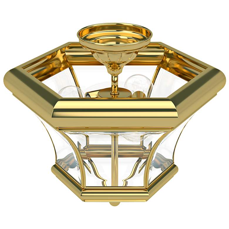 Image 5 Monterey 13" Wide Polished Brass 3-Light Ceiling Light more views