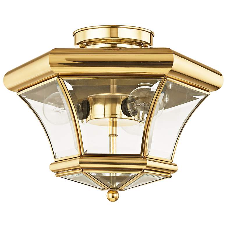 Image 6 Monterey 13" Wide Polished Brass 3-Light Ceiling Light more views