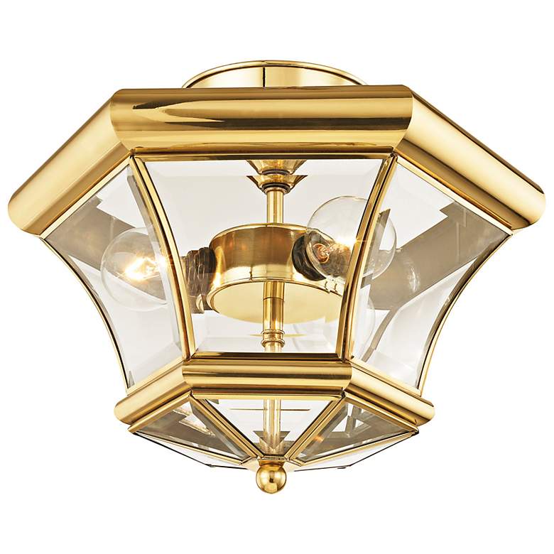 Image 7 Monterey 13" Wide Polished Brass 3-Light Ceiling Light more views