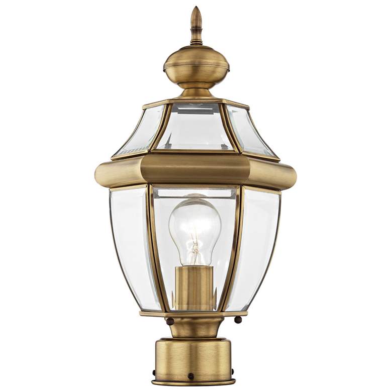 Image 1 Monterey 15.75-in H Antique Brass Post Light
