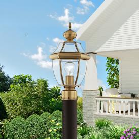 Monterey 15.75-in H Antique Brass Post Light Monterey 15.75-in H Antique Brass Post Light