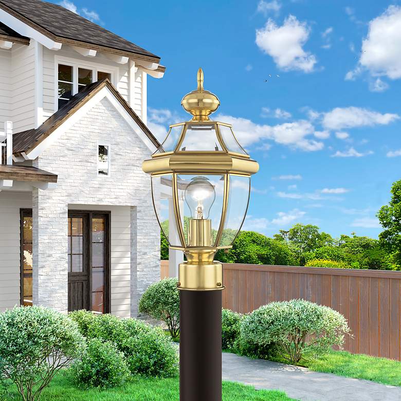 Image 2 Monterey 15.75-in H Polished Brass Post Light more views
