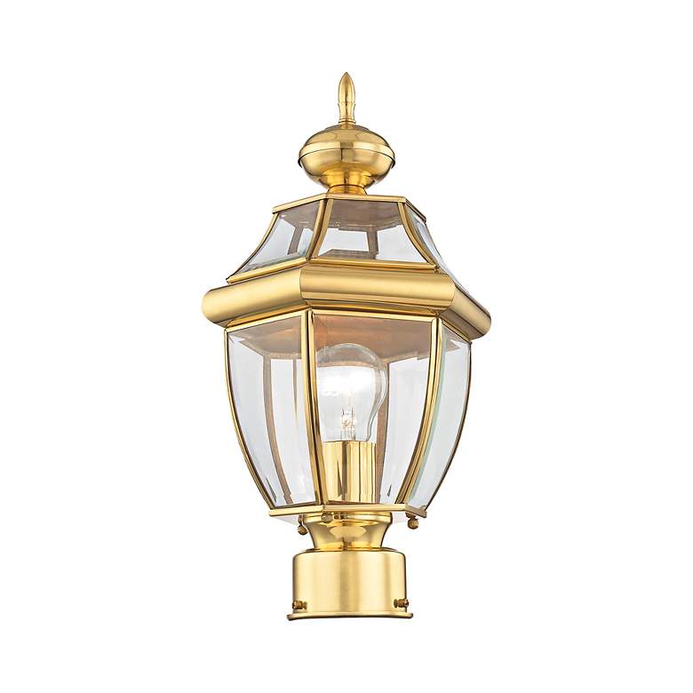 Image 4 Monterey 15.75-in H Polished Brass Post Light more views
