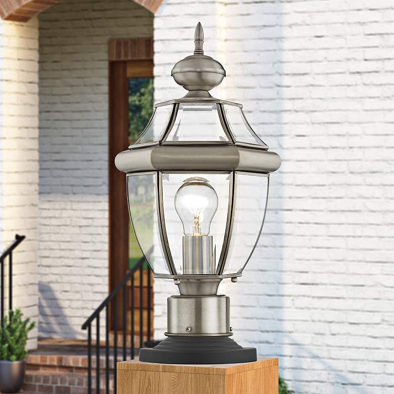 Image 2 Monterey 16 1/2" High Brushed Nickel Outdoor Post Light