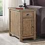 Monterey 16" Wide Reclaimed Natural Side Table w/Plugs and USB Ports