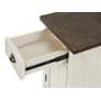 Monterey 16" Wide White and Brown Side Table with Plugs and USB Ports