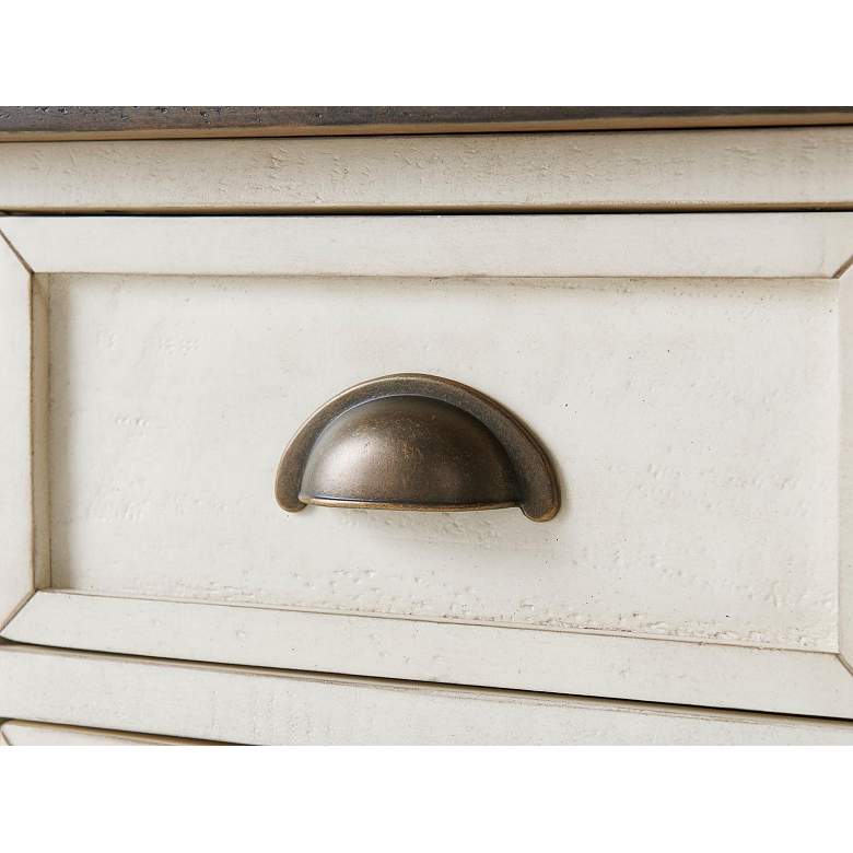 Image 6 Monterey 16" Wide White and Brown Side Table with Plugs and USB Ports more views