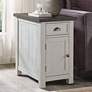 Monterey 16" Wide White and Gray Side Table with Plugs and USB Ports
