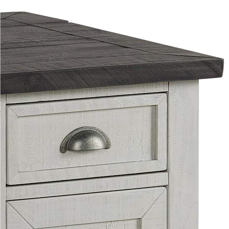 Image 3 Monterey 16" Wide White and Gray Side Table with Plugs and USB Ports more views