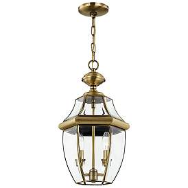 Image5 of Monterey 19-in Antique Brass Outdoor Pendant Light more views