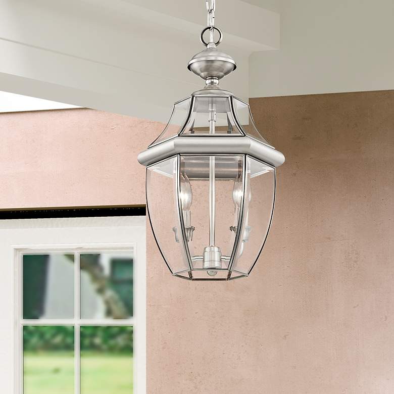 Image 1 Monterey 19-in Brushed Nickel Outdoor Pendant Light