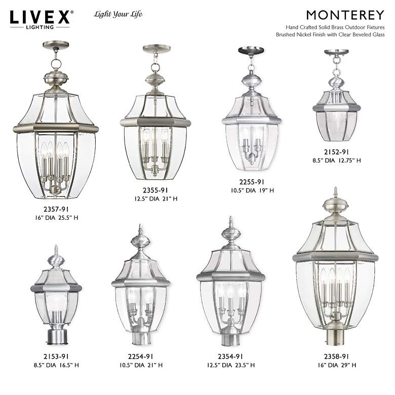 Image 6 Monterey 19-in Brushed Nickel Outdoor Pendant Light more views