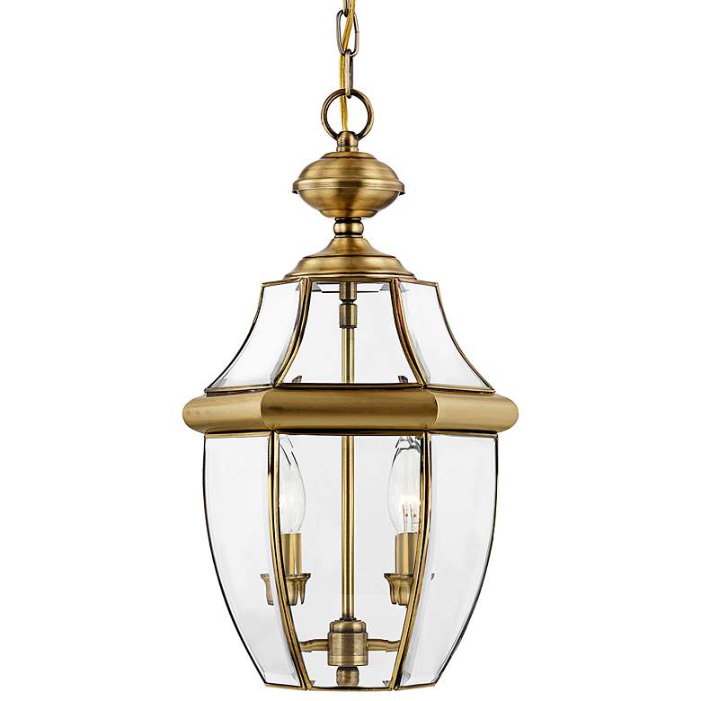 Image 3 Monterey 19"H Antique Brass 2-Light Outdoor Hanging Light
