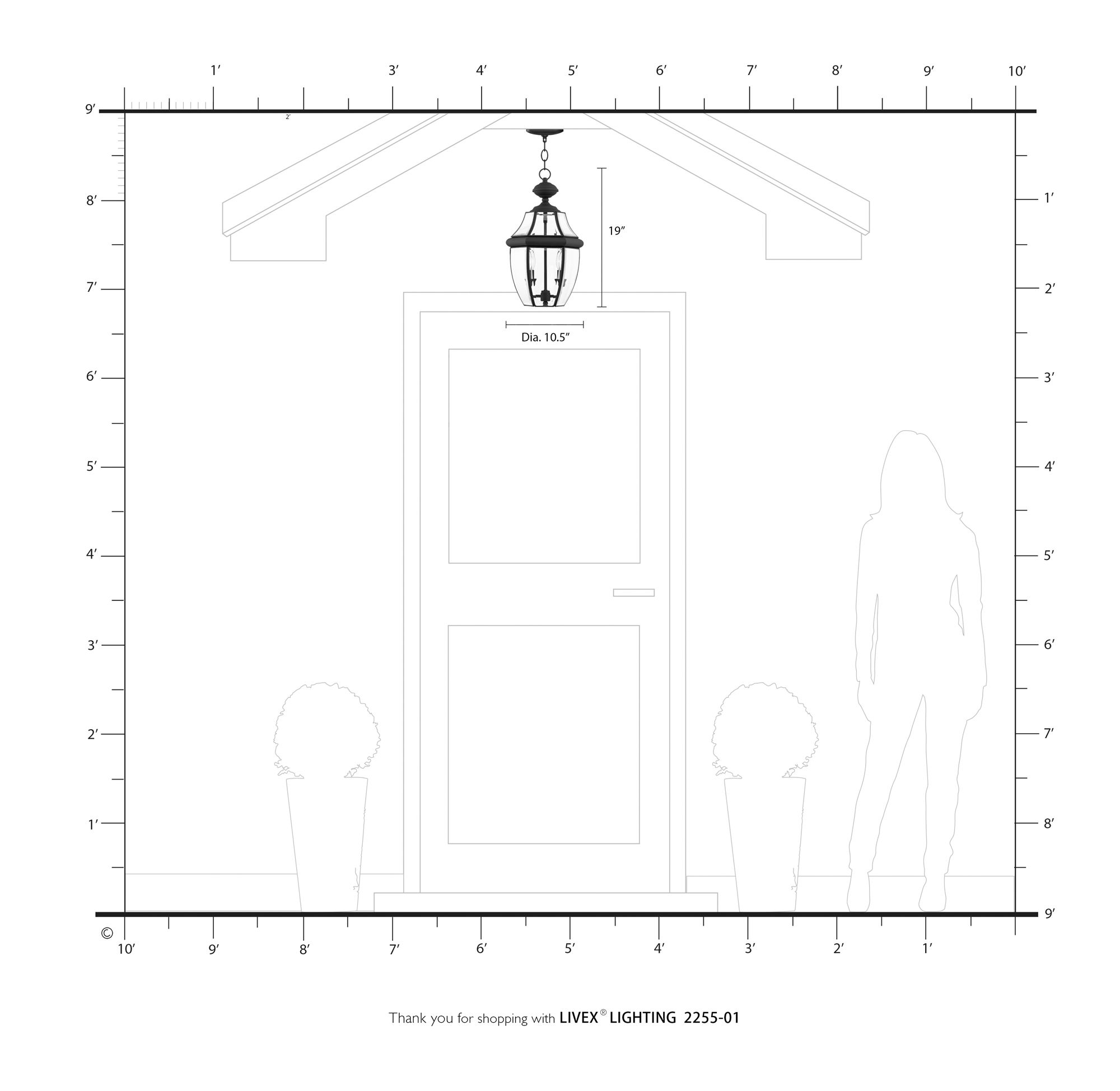 Monterey 19"H Antique Brass 2-Light Outdoor Hanging Light in scene
