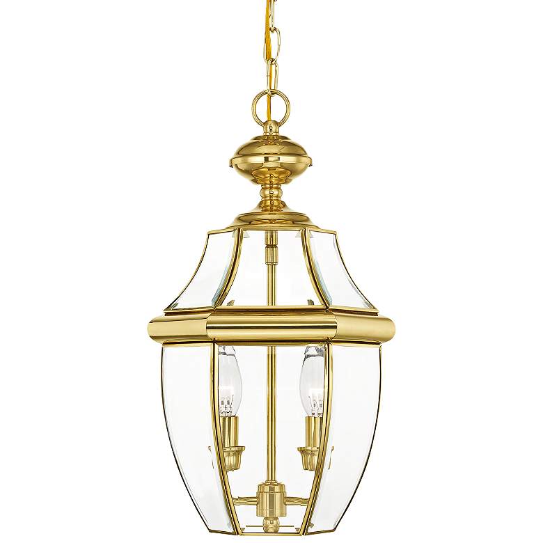 Image 3 Monterey 19"H Polished Brass 2-Light Outdoor Hanging Light