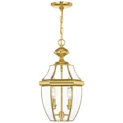 Monterey 19"H Polished Brass 2-Light Outdoor Hanging Light